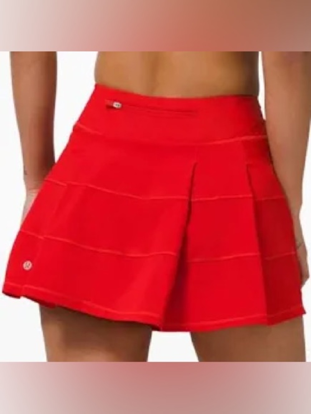 Lululemon Pace Rival coral red mid rise skirt hot heat